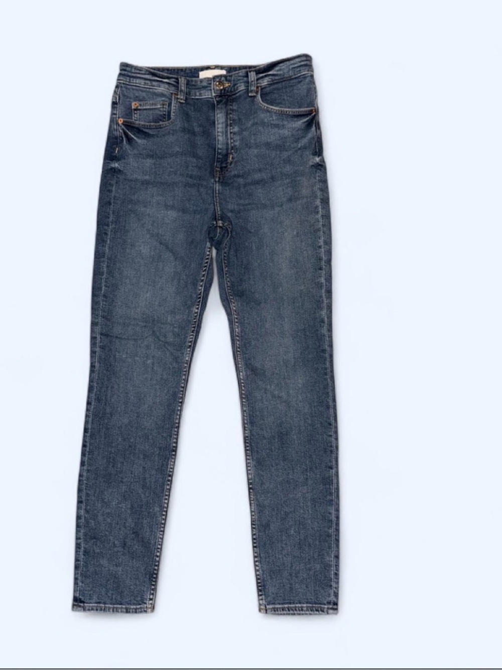 H&M Men's Slim Straight Jeans in Dark Blue Denim